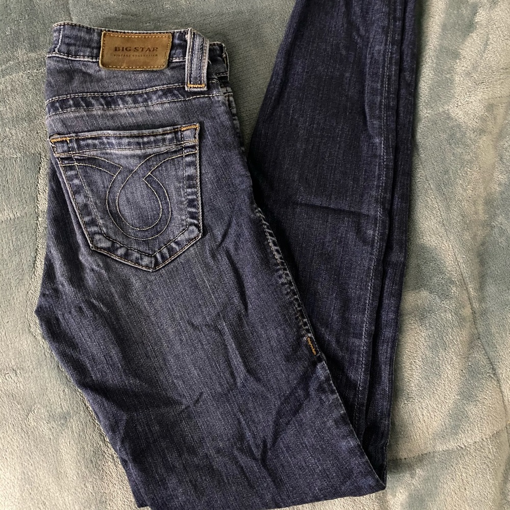 Big star dark wash skinny jeans